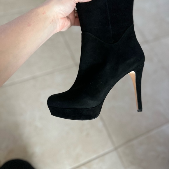 ANTONIO MELANI Black Suede Knee High Boot Ryder Sz 7 4 inch Stilletos - Picture 9 of 10